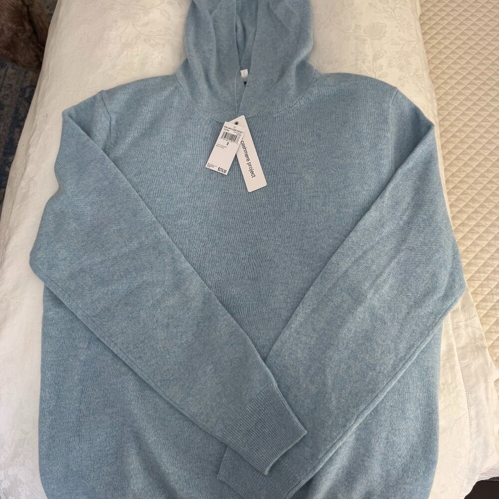 Mens Light Blue Bell Heather Cashmere Hoodie